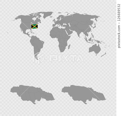 Jamaica Map Set with World Location. Jamaica Map Set with World Location. 126889532