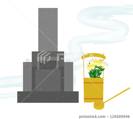 Illustration of visiting a grave 126889846
