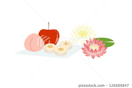 （食物和飲料）祭品插圖 126889847