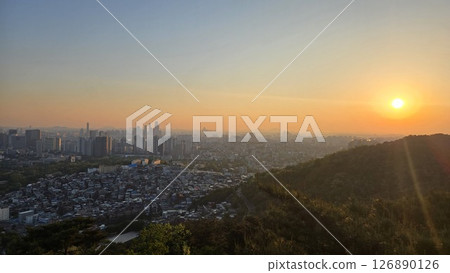 seoul sunset seoul sunset 126890126