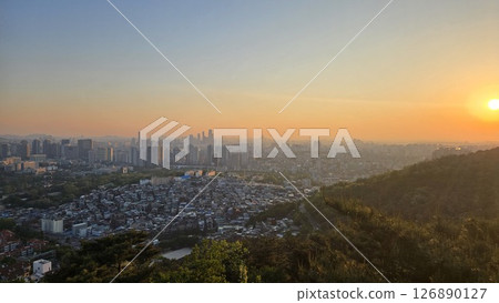 seoul sunset seoul sunset 126890127