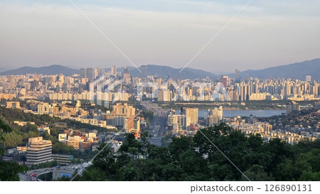 seoul sunset seoul sunset 126890131