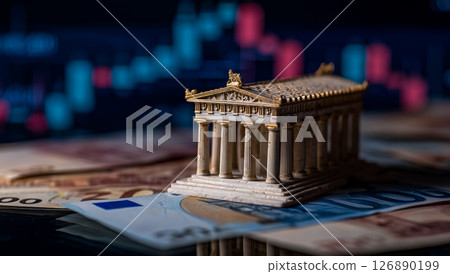 Symbolic image of monetary policy, concept of European economy 126890199