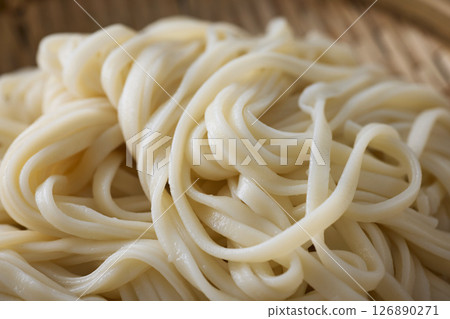 Udon noodles served in a colander Udon noodles served in a colander 126890271