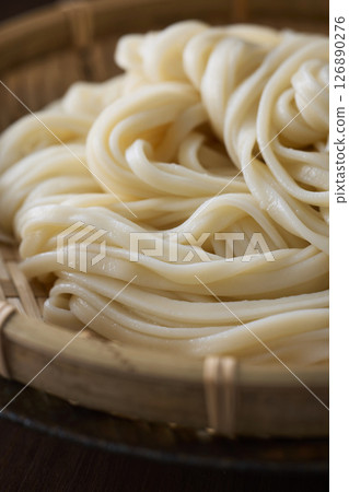 Udon noodles served in a colander Udon noodles served in a colander 126890276