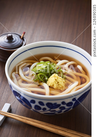 Warm udon noodles Warm udon noodles 126890385