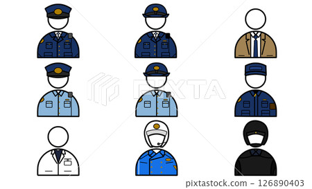 日本警察制服顏色圖示集 126890403
