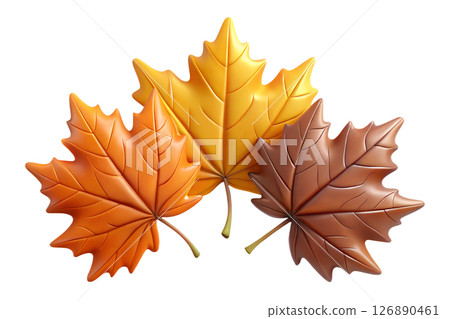 Three Autumn Maple Leaves 126890461