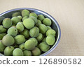 Harvested plum fruit 126890582