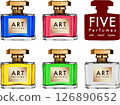 5-color perfume bottles with gold caps 126890652