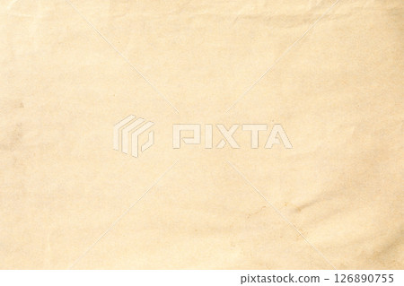 Crumpled texture of a pale beige paper sheet 126890755