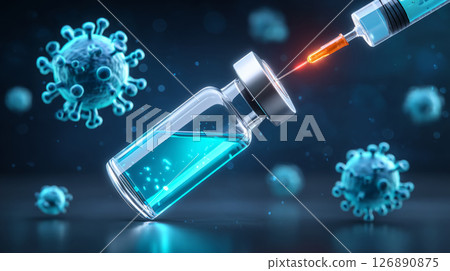 virus and immune cells interacting virus and immune cells interacting 126890875