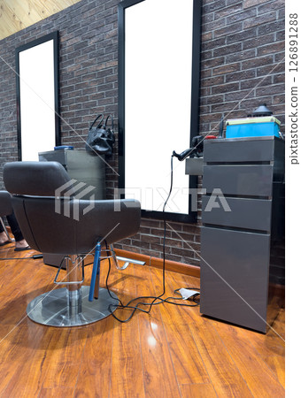 Empty chair in hairdress salon Empty chair in hairdress salon 126891288