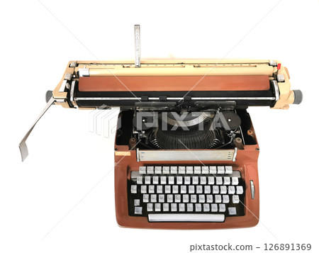 old typing machine isolated 126891369