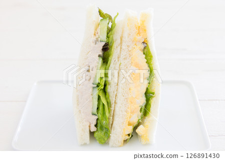 美味的鮪魚生菜蛋三明治 126891430