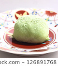 Uguisu mochi on a plate 126891768
