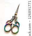 Beautifully decorated scissors 126891771