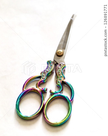 Beautifully decorated scissors 126891771