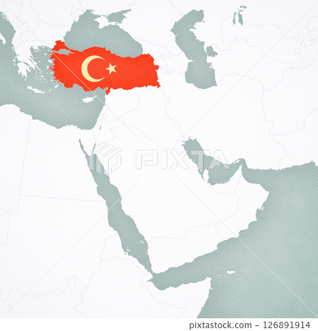 Map of Middle East - Turkey Map of Middle East - Turkey 126891914