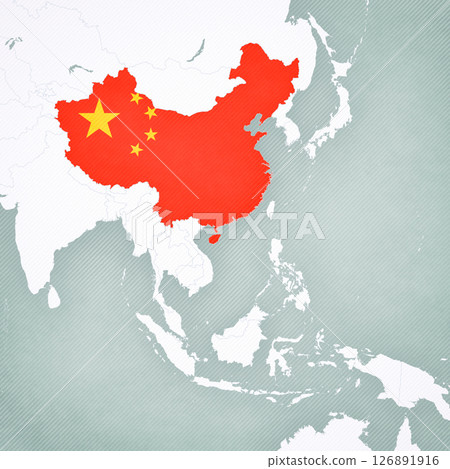Map of East Asia - China 126891916