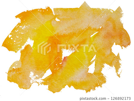 Yellow Orange Watercolor Paint Spot Isolated on White Yellow Orange Watercolor Paint Spot Isolated on White 126892173