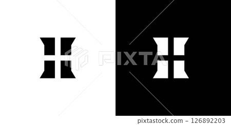 Modern and strong letter H initials logo design 126892203