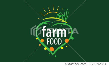 Vector logo of farm products, hand-drawn Vector logo of farm products, hand-drawn 126892331