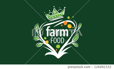 Vector logo of farm products, hand-drawn Vector logo of farm products, hand-drawn 126892332