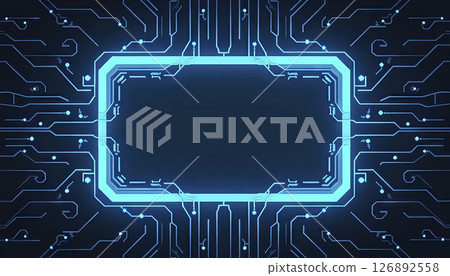 Modern Tech Frame With Blue Copy Space Modern Tech Frame With Blue Copy Space 126892558