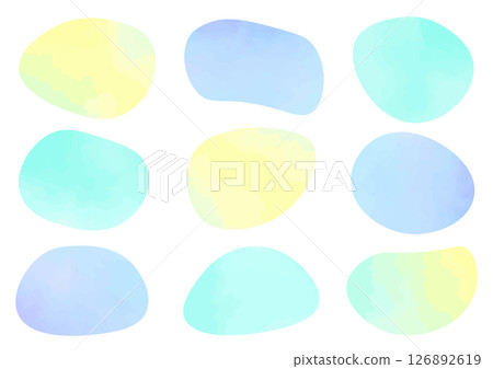 Watercolor style loose summer color frame set 126892619
