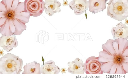 Pastel Floral Frame With Blank Center Pastel Floral Frame With Blank Center 126892644