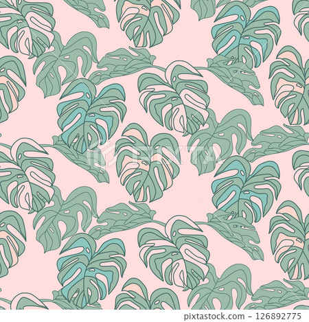 Tropical leaf Wallpaper, Monstera nature pattern design, Jungle green leaves, Hand drawn for fabric, camouflage foliage print Tropical leaf Wallpaper, Monstera nature pattern design, Jungle green leaves, Hand drawn for fabric, camouflage foliage print 126892775