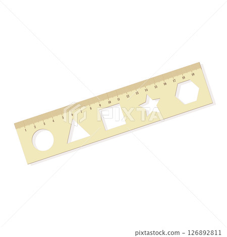 Wooden ruler with sentimeters. School tool for kids education. Wooden ruler with sentimeters. School tool for kids education. 126892811
