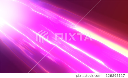 A futuristic pink and purple light trail moving at high speed across a dark background A futuristic pink and purple light trail moving at high speed across a dark background 126893117