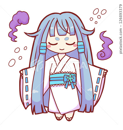 Cute Yuki-onna with eyes closed 126893379
