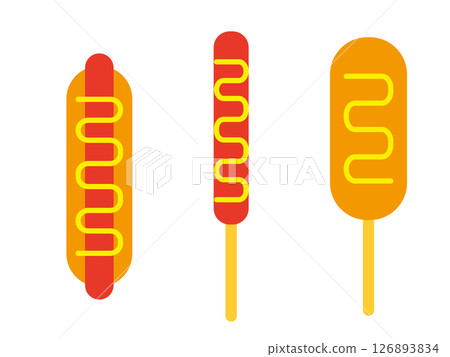 一組垃圾食物圖示插圖 一組垃圾食物圖示插圖 126893834