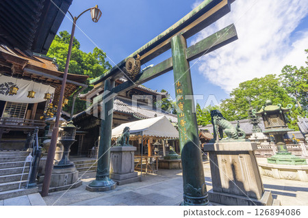 A large torii gate in the grounds of Hozanji Temple 126894086
