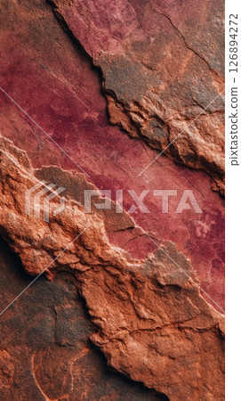 Rosso Levanto marble stone layers with deep reddish tones and geological textures Rosso Levanto marble stone layers with deep reddish tones and geological textures 126894272