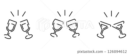 Icon illustration set of toasting scenes 126894612