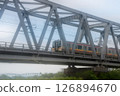 Train across the iron bridge 126894670