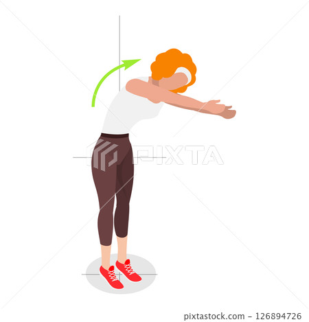 3D Isometric Flat Vector Illustration of Spine Movements, Movement and Action for Spinae Muscles Health. Item 2 3D Isometric Flat Vector Illustration of Spine Movements, Movement and Action for Spinae Muscles Health. Item 2 126894726