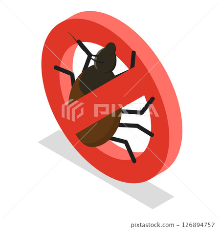3D Isometric Flat Vector Illustration of Pest Control, Protection from Harmful Insects and Rodents. Item 2 3D Isometric Flat Vector Illustration of Pest Control, Protection from Harmful Insects and Rodents. Item 2 126894757