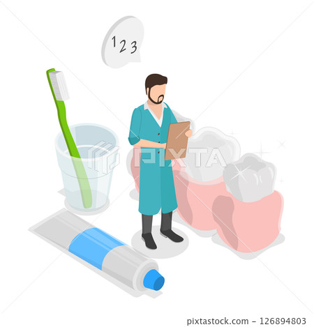 3D Isometric Flat Vector Illustration of Orthodontic Care, Dentistry Service. Item 3 126894803