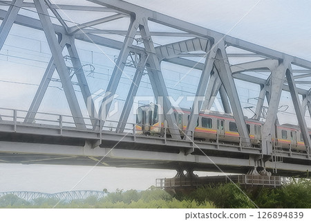 火車穿越鐵橋 126894839
