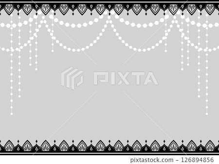 Indian style glitter background. Ornate ornament border. 126894856