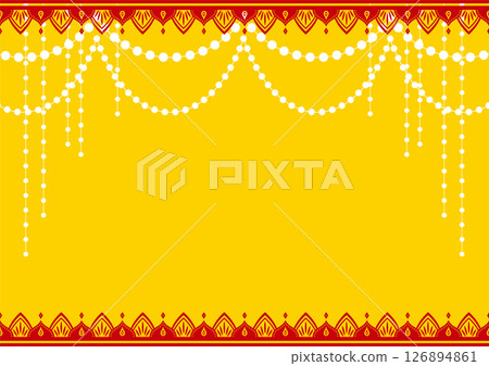 Indian style glitter background. Ornate ornament border. Indian style glitter background. Ornate ornament border. 126894861