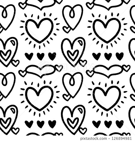 Cute black and white seamless pattern 126894981