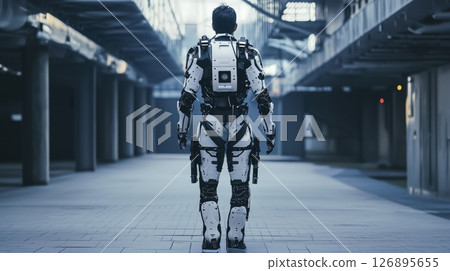 一名男子穿著人工智慧控制的外骨骼 126895655