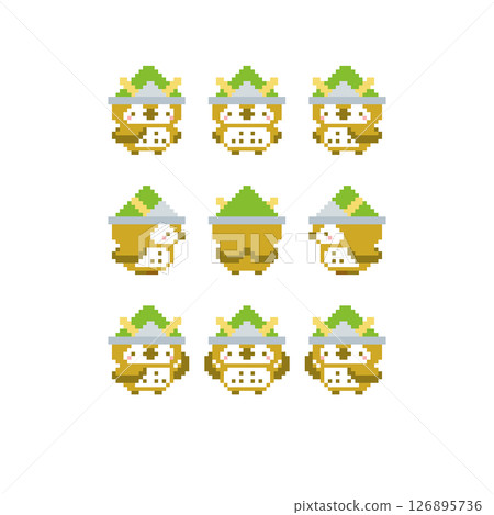 頭盔和貓頭鷹的像素藝術 頭盔和貓頭鷹的像素藝術 126895736