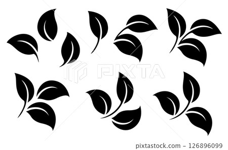 Leaves icons vector eco set on white 126896099